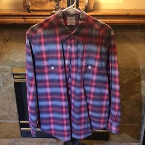 Lucky Brand Grey/reddish/pink long slv button up
